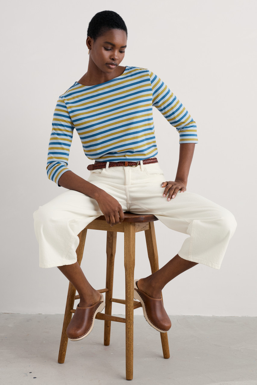 Seasalt Cornwall Streifenshirt Sailor Damen Blau Gelb GOTS