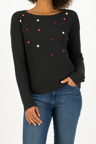 Blutsgeschwister Sea Promenade Damen Strickpullover Cozy Black Schwarz Blutsgeschwister Sea Promenade Damen Strickpullover Cozy Black Schwarz