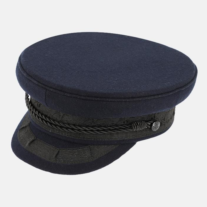 Prinz-Heinrich-Mütze Wolle Blau Schwarz