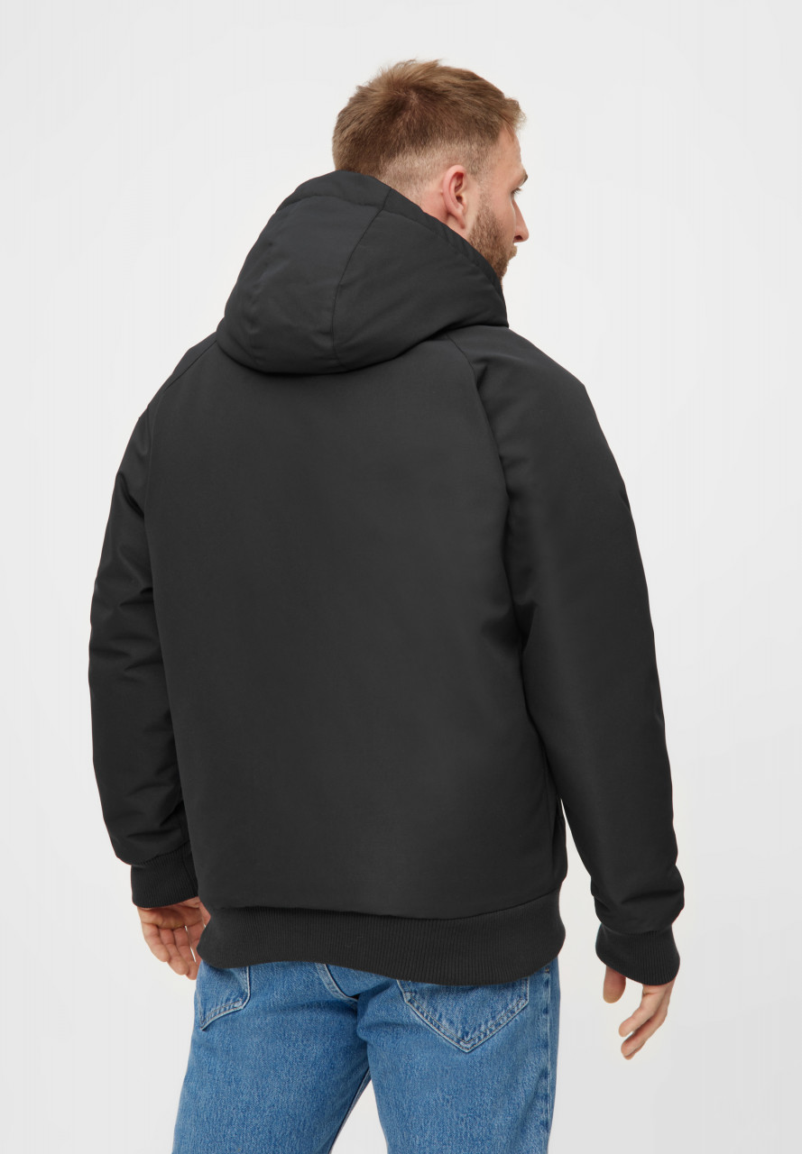 Derbe Winterjacke Festholm Short Herren Schwarz Warm Gefüttert