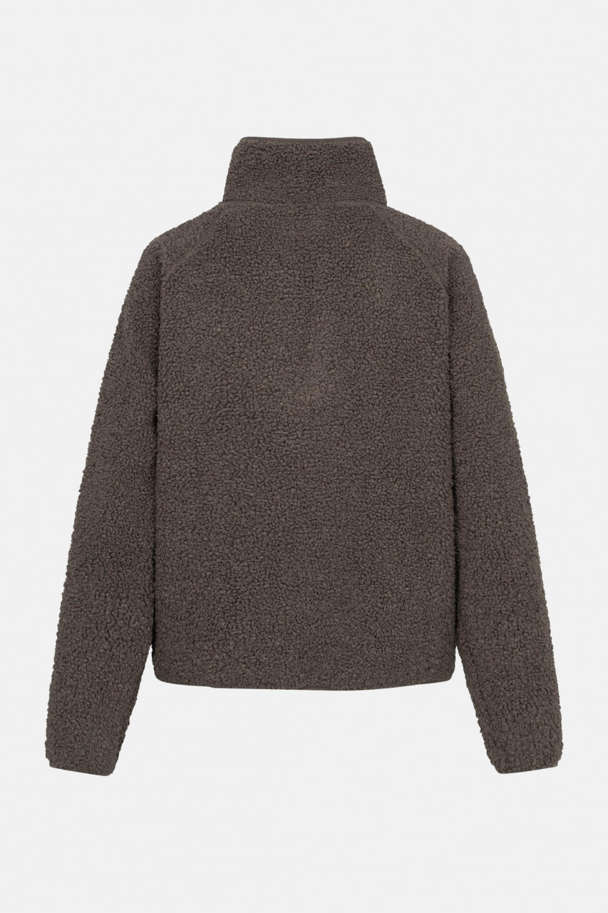 Derbe Damen Fleece Pullover Kuschelby Troyer Braun Teddy