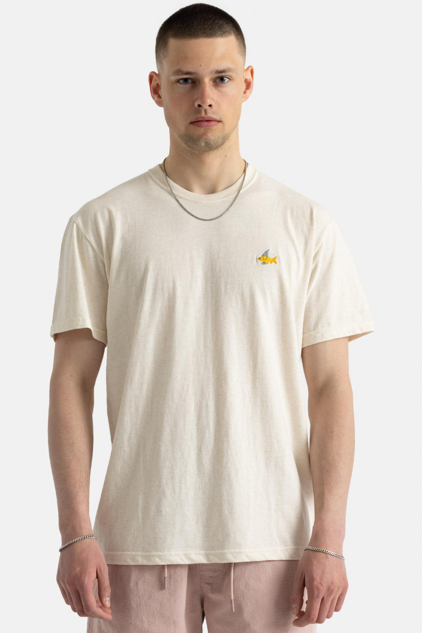 RVLT Herren T-Shirt Weiß Goldfisch Hai