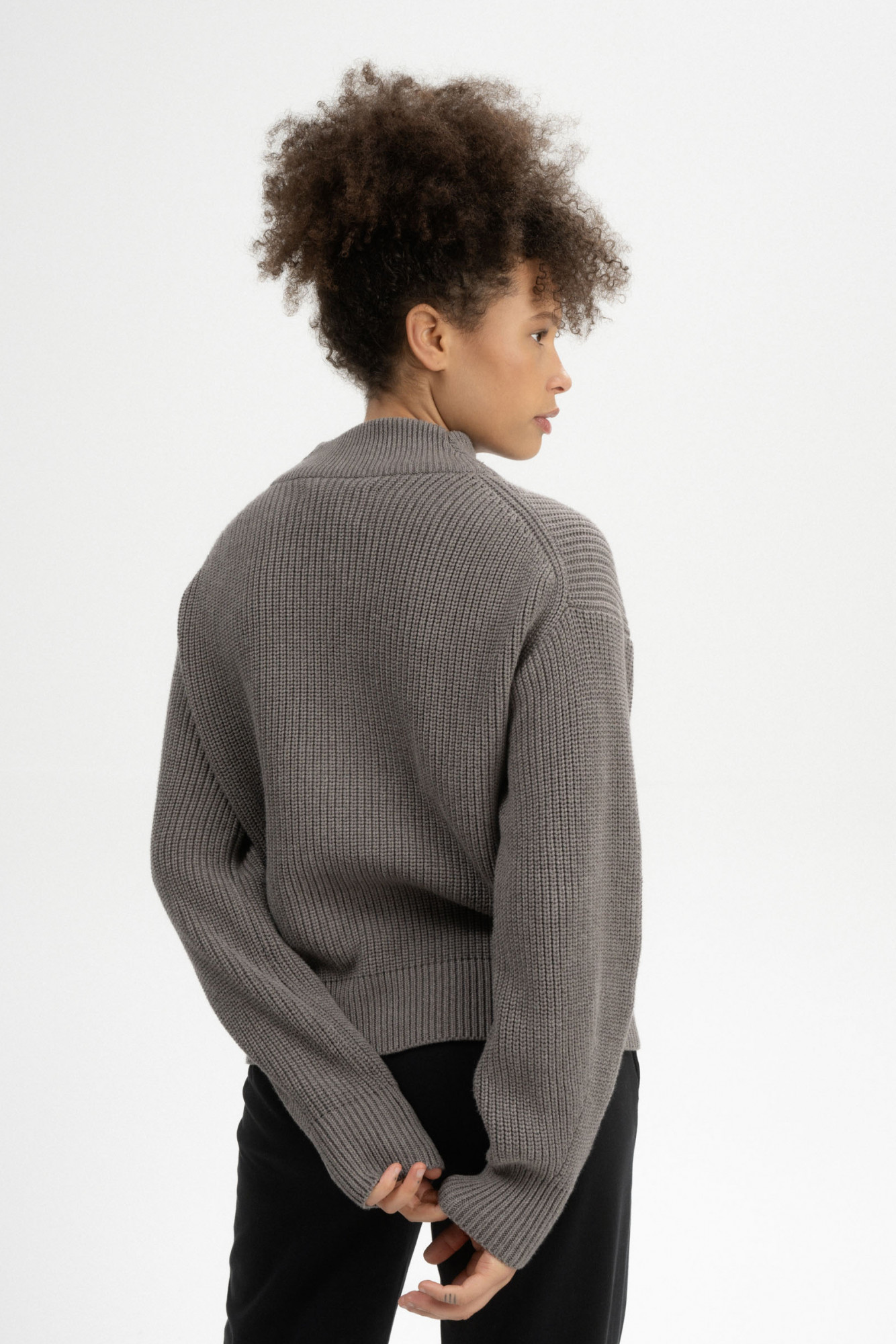 MELA Troyer KIMAYA Damen Braun Pullover Baumwolle GOTS Organic