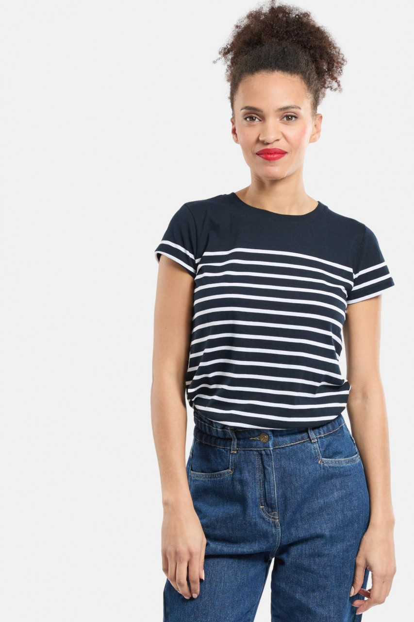 Armor Lux T-Shirt Etel Damen Dunkelblau Weiß Streifenshirt Heritage