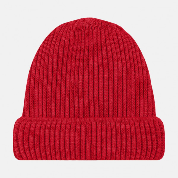 Strickmütze Rippstrick Hanseheld 100% Schurwolle (Merino) - rot