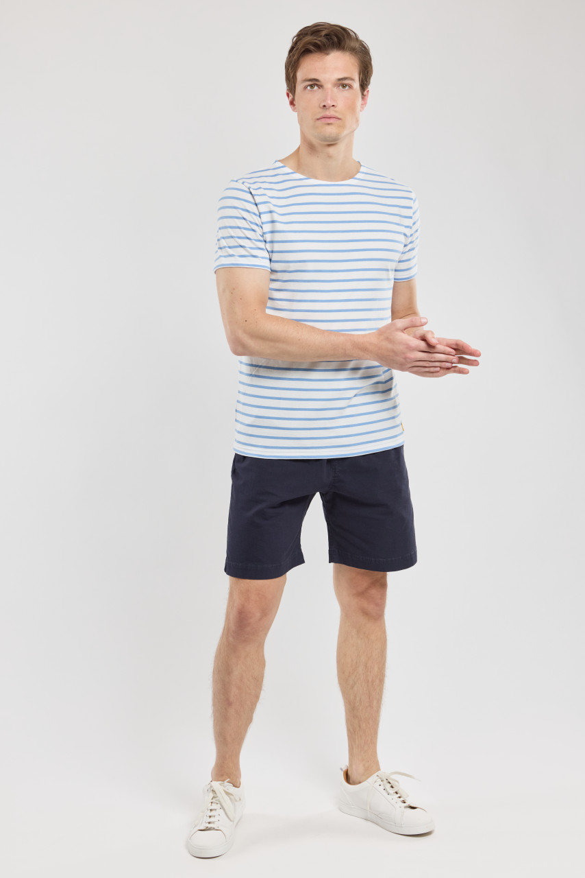 Armor Lux Mariniere Herren T-Shirt Creme Weiß Blau Streifenshirt Heritage