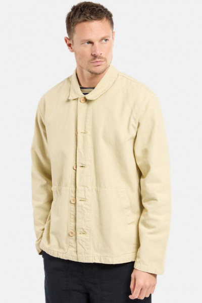 Armor Lux Übergangsjacke Herren Beige Overshirt Fischerjacke Canvas Heritage