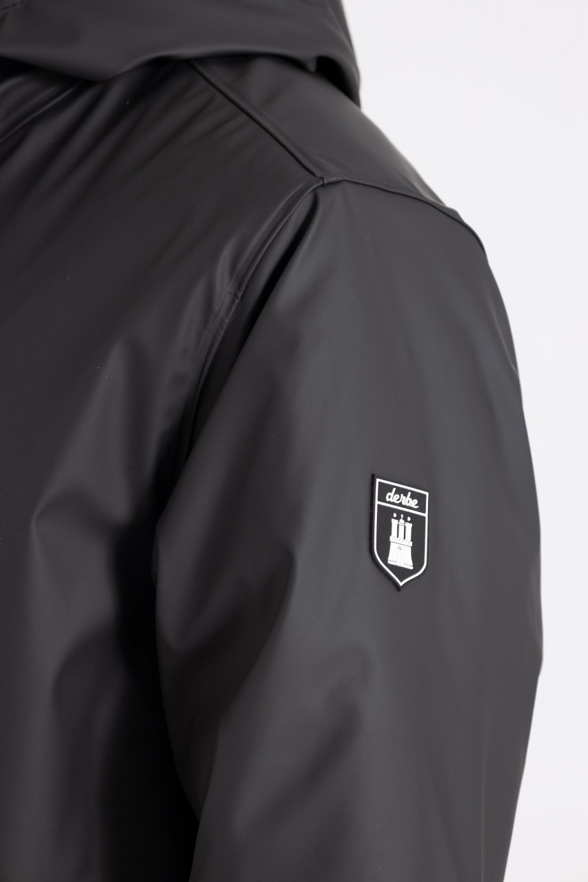 Derbe Trekholm Herren Regenjacke Phantom Caramel Schwarz Gefüttert