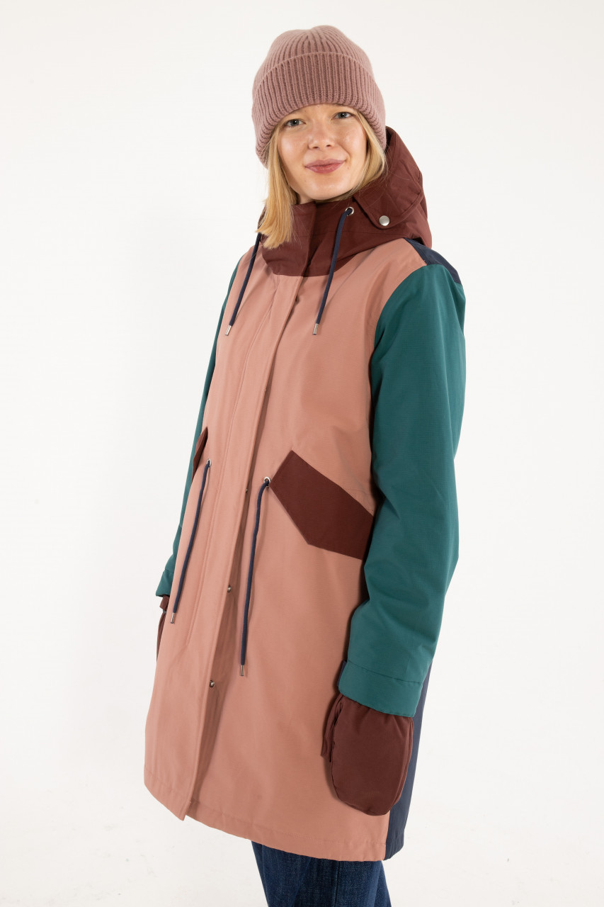 Danefae Winterjacke Danesvaneke Damen Braun Petrol Blau Parka Regenjacke