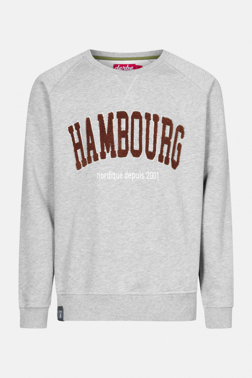 Derbe Hambourg Herren Pullover Grey Melange Grau Sweatshirt Baumwolle Nachhaltig