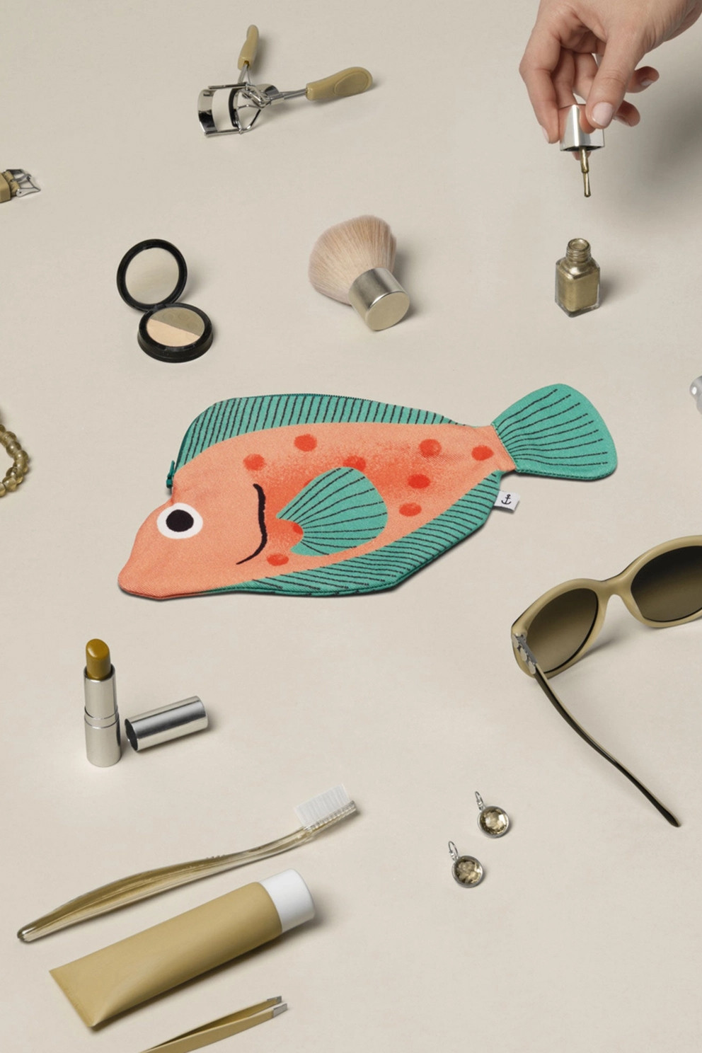 Don Fisher Tasche Rotbarsch Rosa Gold Fisch Geldbörse