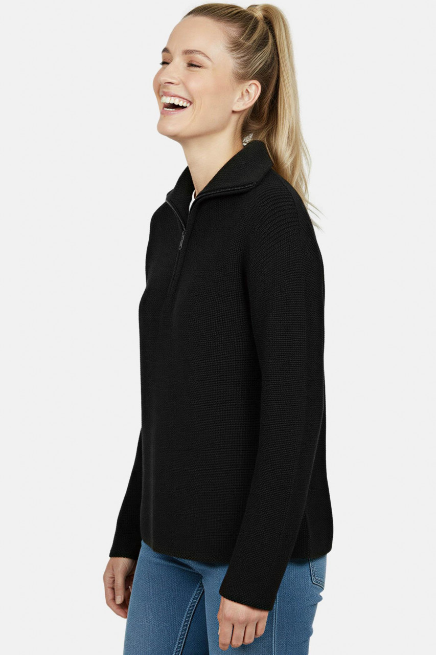 Damen Troyer Hanseheld Schurwolle Schwarz