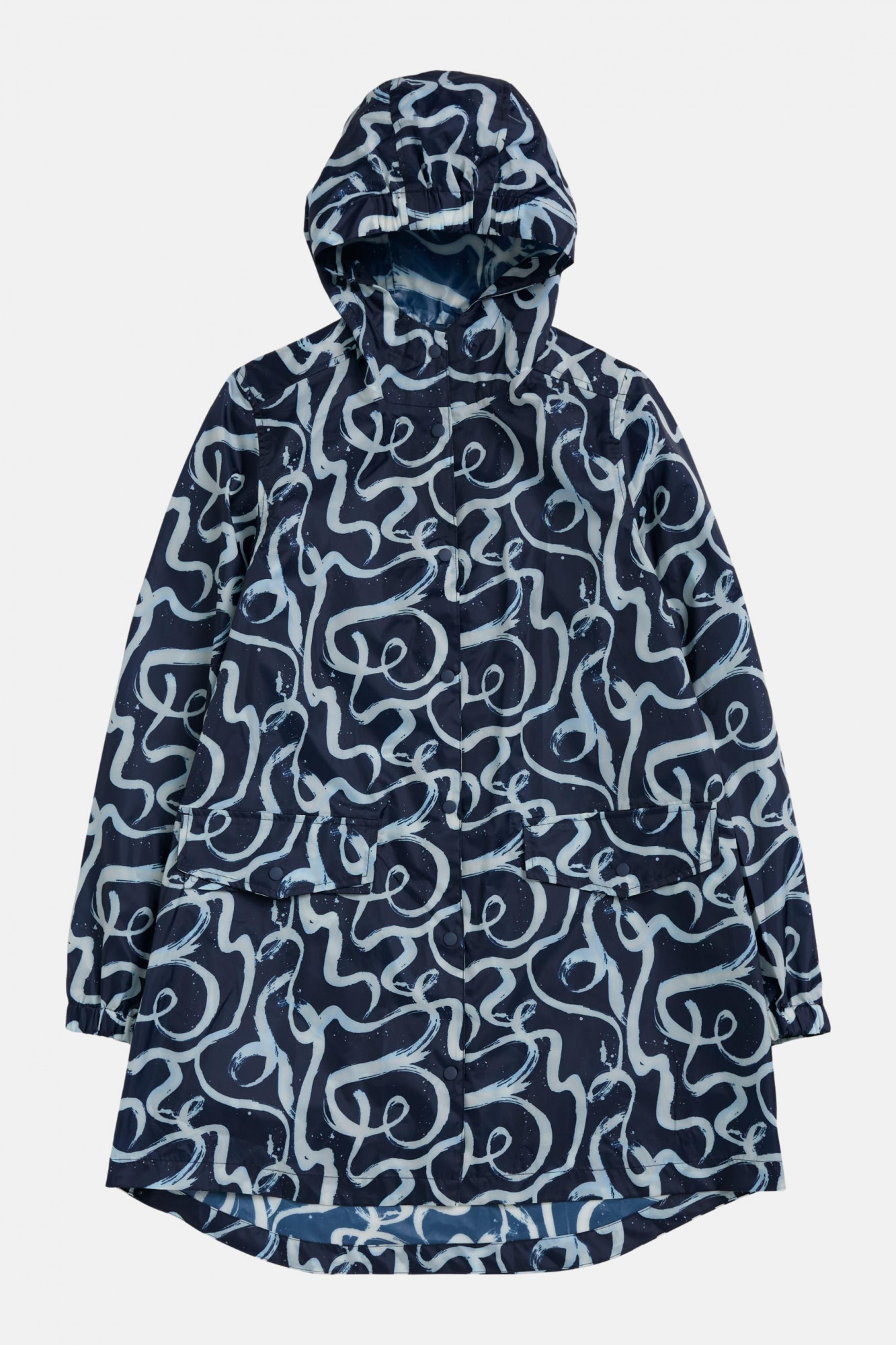 Seasalt Cornwall Regenjacke Packable Damen Blau Weiß Wellen Packbar