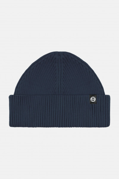 Hanseheld Strickmütze Seebär Rippstrick Blau Dockermütze Baumwolle GOTS Organic