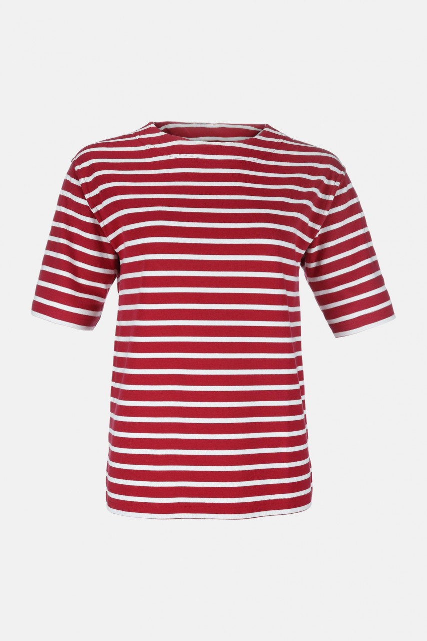 Streifenshirt Kurzarm Rot für Damen von modAS