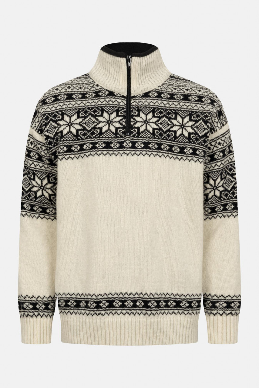 Bratens Norweger Pullover Weiß Schwarz Snøstjerne Schneeflocke