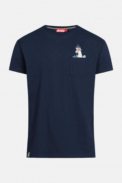 Derbe Langer Hals Herren T-Shirt Navy Möwe Dunkelblau Derbe Langer Hals Herren T-Shirt Navy Möwe Dunkelblau