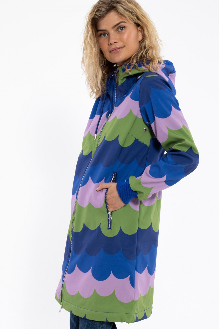 Danefae Danejane Damen Softshell Jacke Oliv Wellen Olive Soft Viola