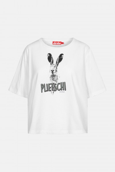 kk Derbe Plietsch Damen T-Shirt Weiß Hase Derbe Plietsch Damen T-Shirt Weiß Hase