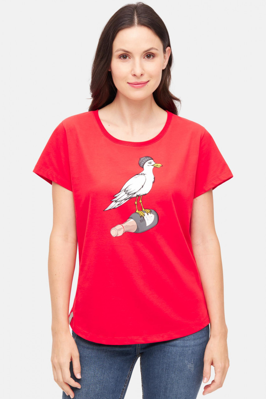 Derbe T-Shirt Sturmmöwin Damen Rot