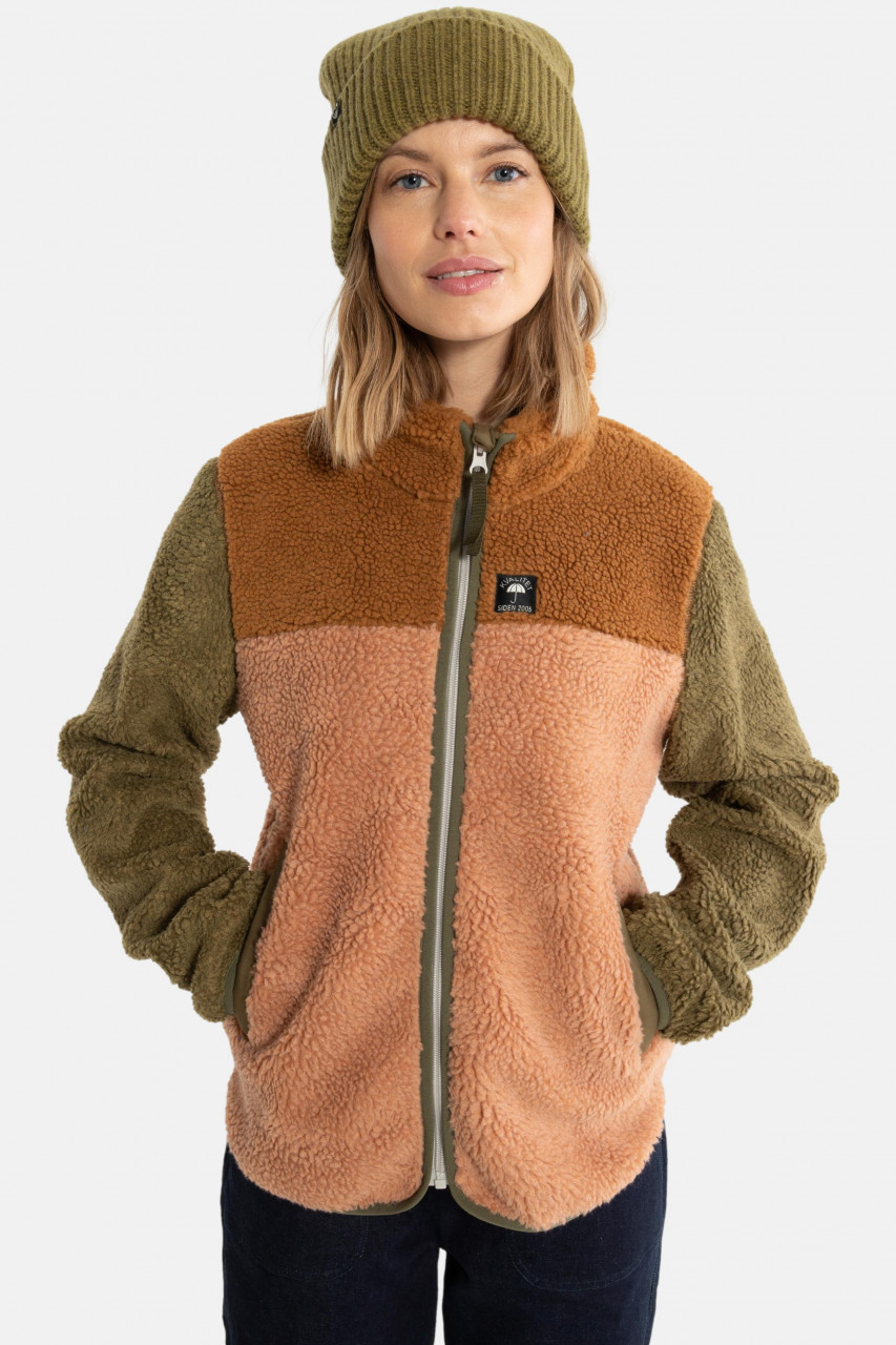 Danefae Fleecejacke Danebirk Damen Beige Braun Oliv Grün Teddy