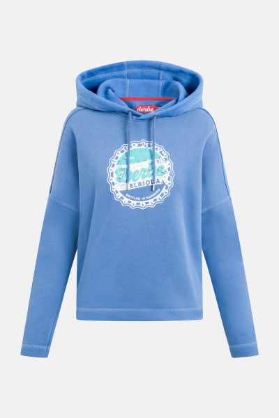 Derbe Elbsoda Damen Hoody Kapuzenpullover Bijou Blue Blau