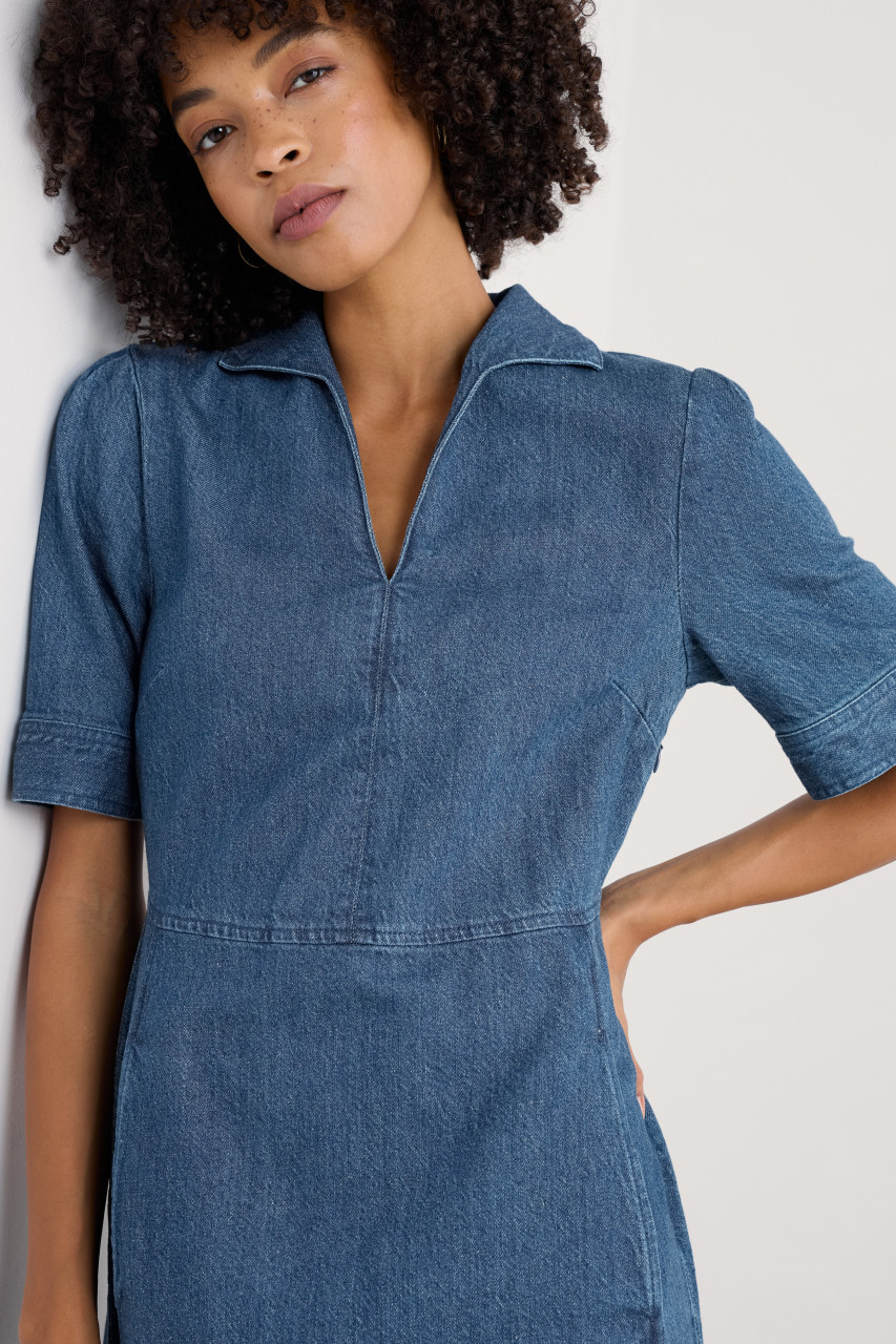 Seasalt Kleid Fen Violet Damen Jeans Blau Mid Wash Fischer