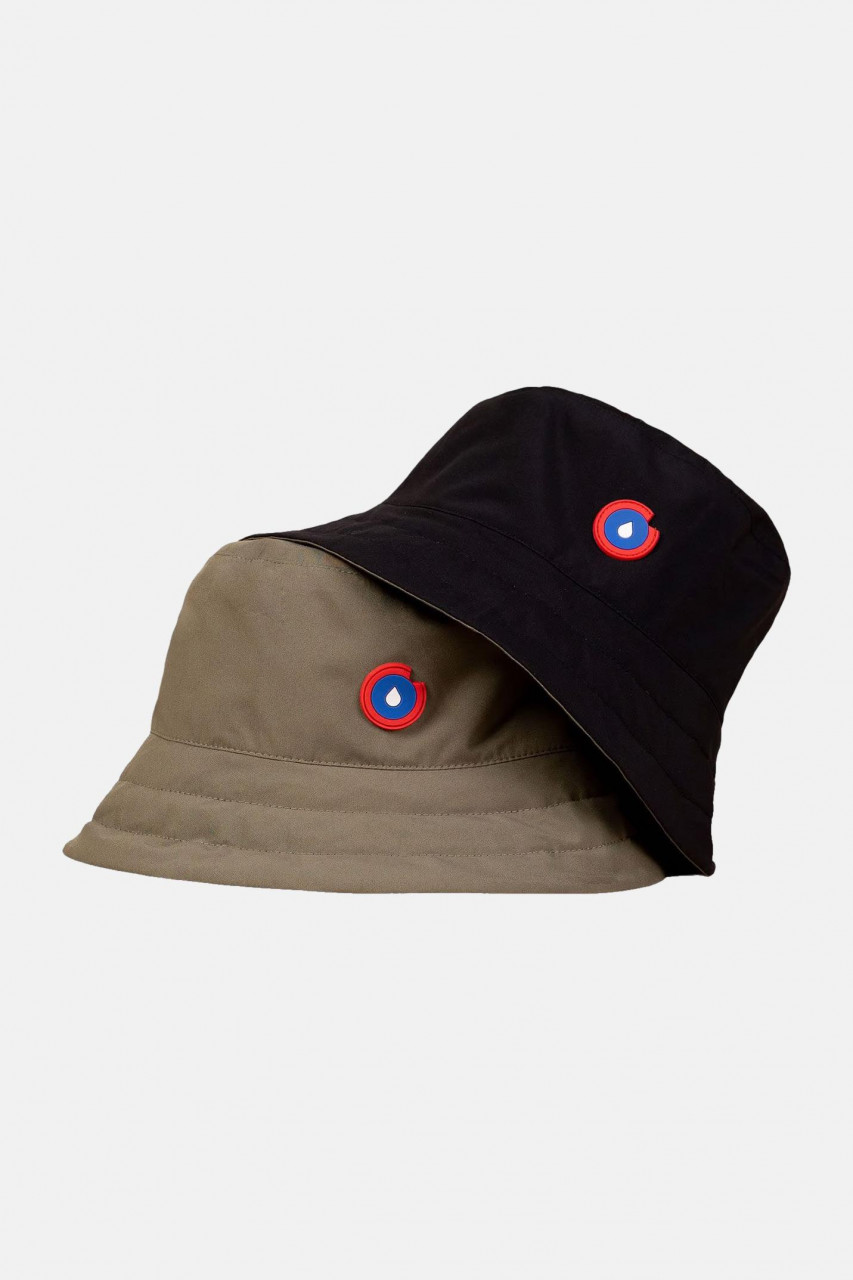 Flotte Regenhut Bob Oliv Grün Schwarz Fischerhut Wendbar