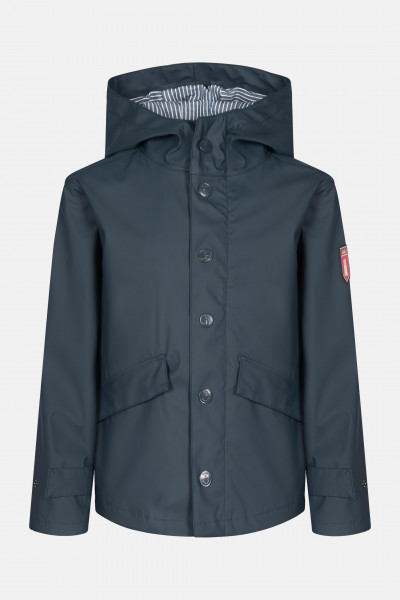 Derbe Passenger Passby Fisher Kids Navy Blue Striped Kinder Regenjacke Blau