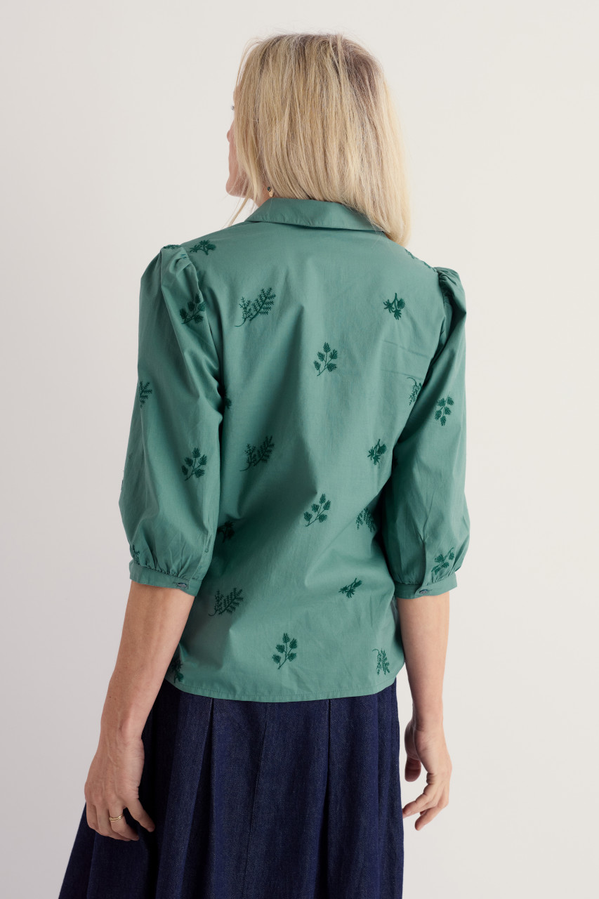 Seasalt Bluse Hope Damen Grün Stickerei Tannenzweige