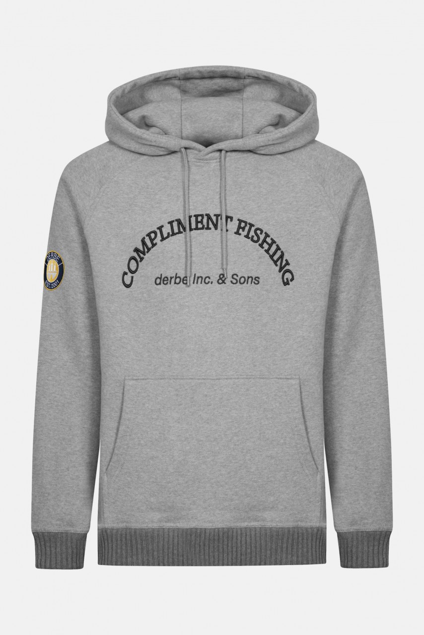 Derbe Compliment Fishing Herren Hoodie Grey Melange Grau