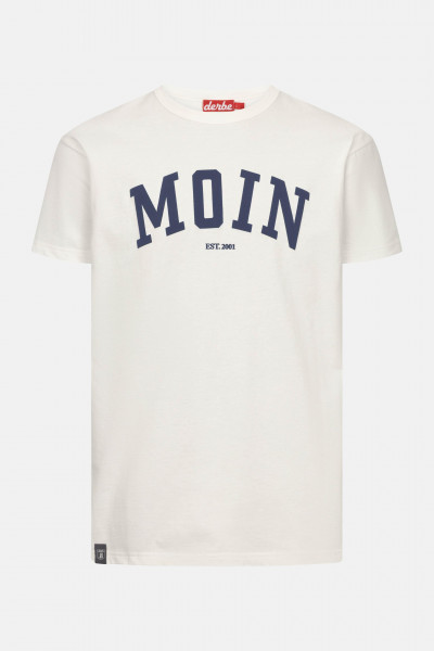 Derbe T-Shirt Moin Herren Weiß Blau GOTS Organic