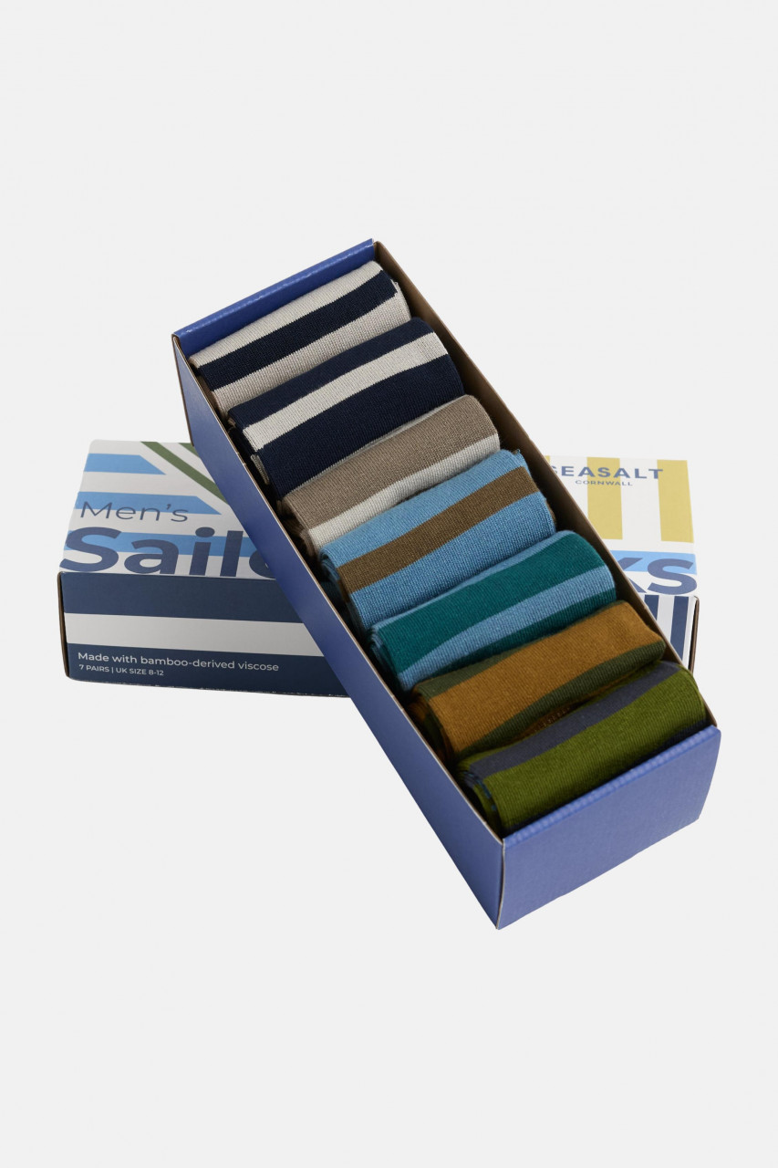 Seasalt Cornwall Socken Sailor Herren Geschenk Box Gestreift Maritim