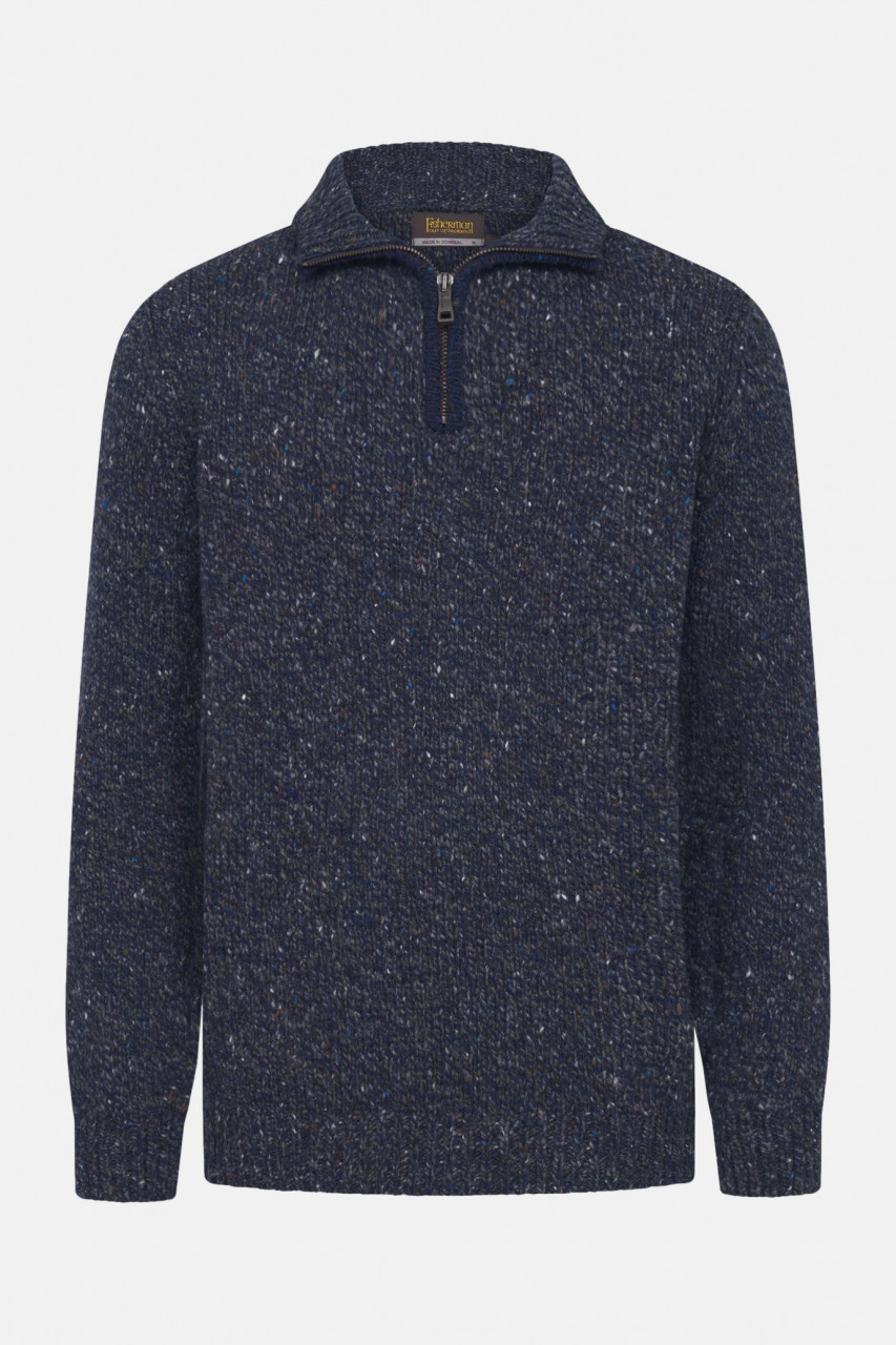 Fisherman out of Ireland Troyer Herren Pullover Blau Donegal