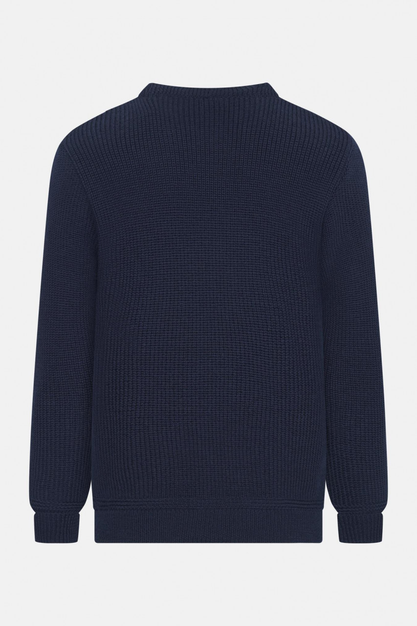Hanseheld Strickpullover Schurwolle Blau Navy GOTS Organic