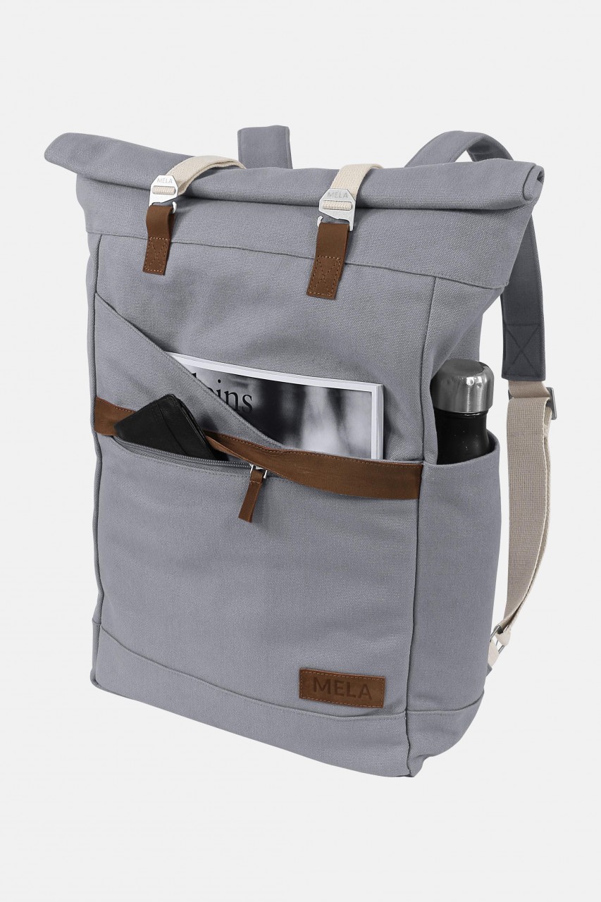 MELA Rucksack Ansvar I Grau Baumwolle Fairtrade Bio
