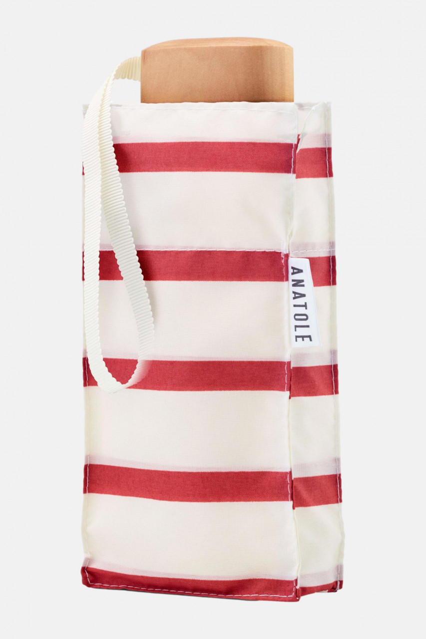 ANATOLE Regenschirm Marcelle Weiß Rot Gestreift