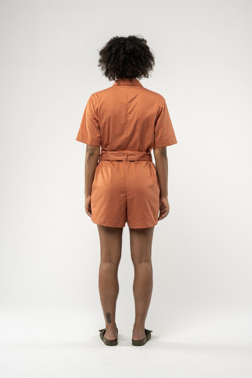 MELA Sanela Damen Jumpsuit Coral Koralle Orange