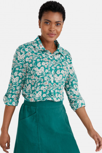 Seasalt Cornwall Larissa Shirt River Floral Valley Damen Bluse Grün Blumen Seasalt Cornwall Larissa Shirt River Floral Valley Damen Bluse Grün Blumen