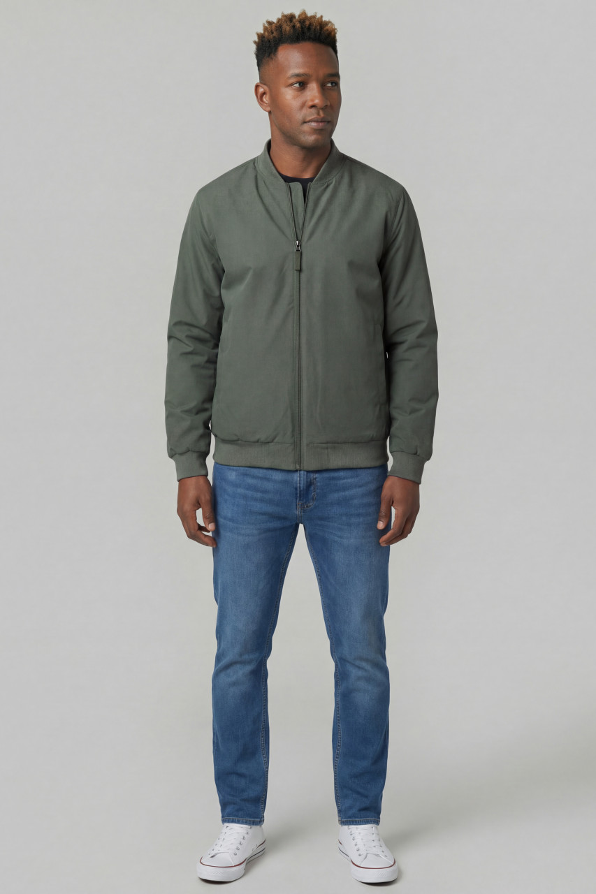 Derbe Übergangsjacke Blousholm Pinstripe Herren Oliv Grün