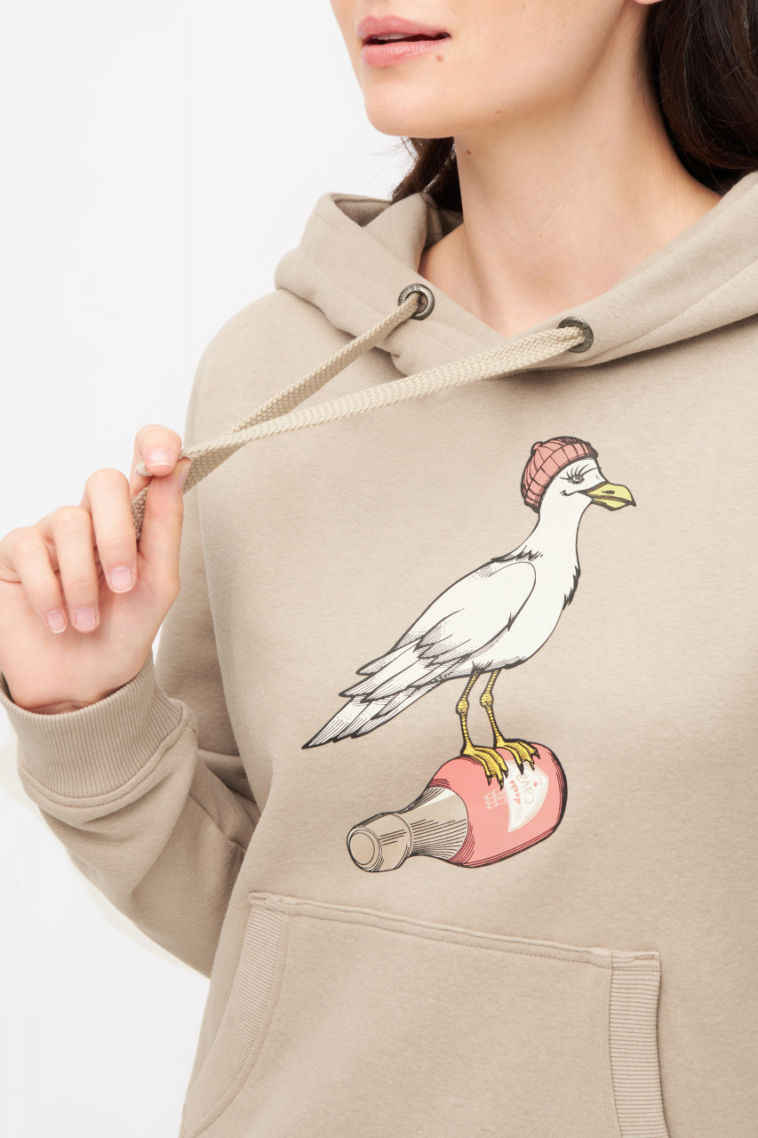 Derbe Hoodie Sturmmöwin Damen Cobblestone Beige Kapuzenpullover GOTS