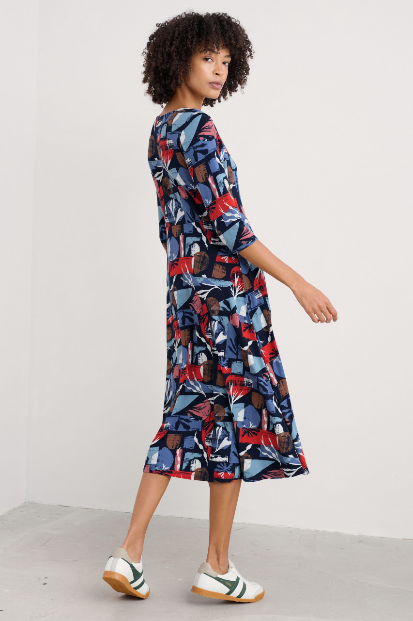 Seasalt Kleid Wild Bouquet Damen Blau Muscheln Grafisch