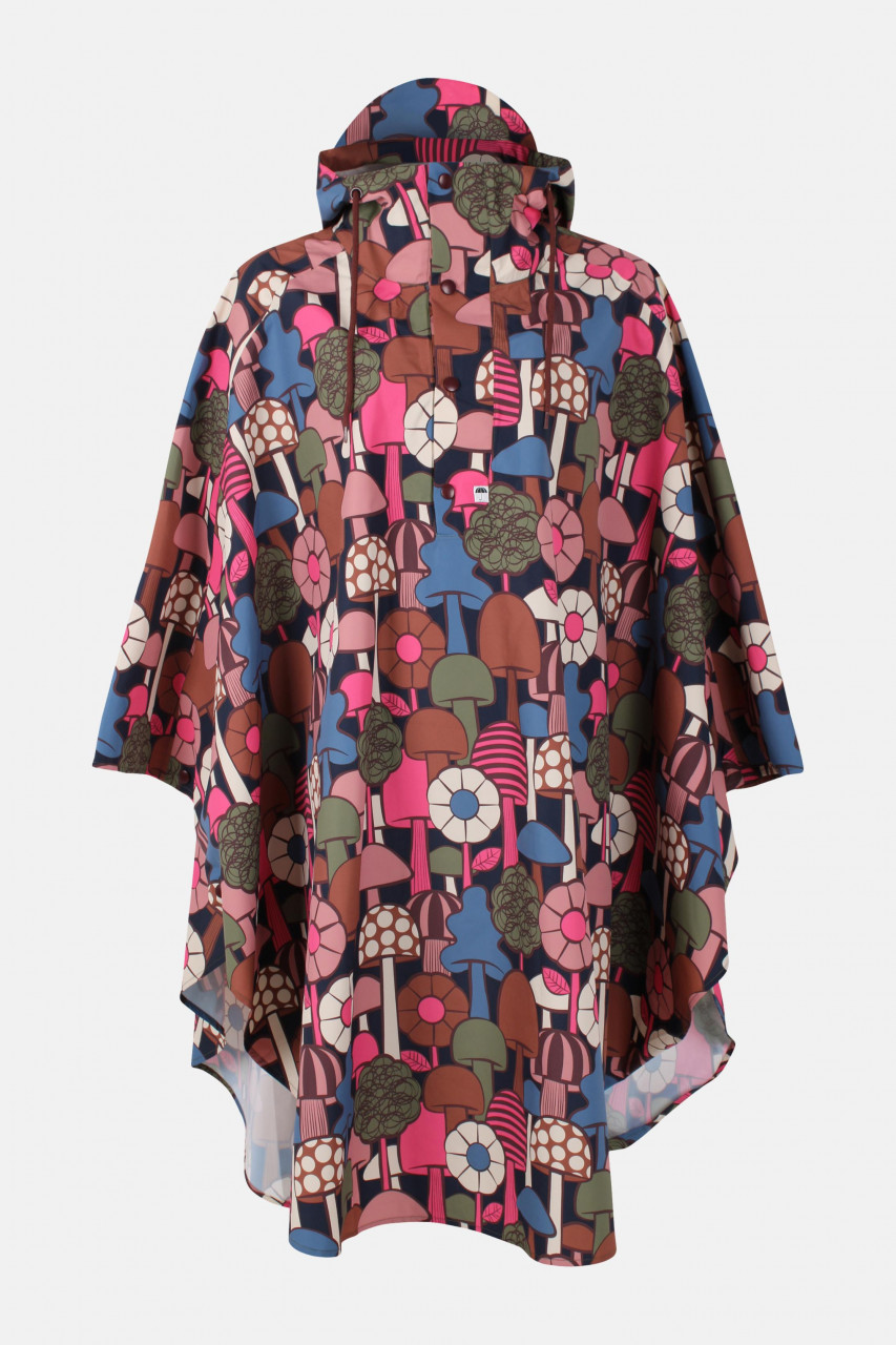 Danefae Regenponcho Danebodil Damen Blau Pink Pilze Regencape