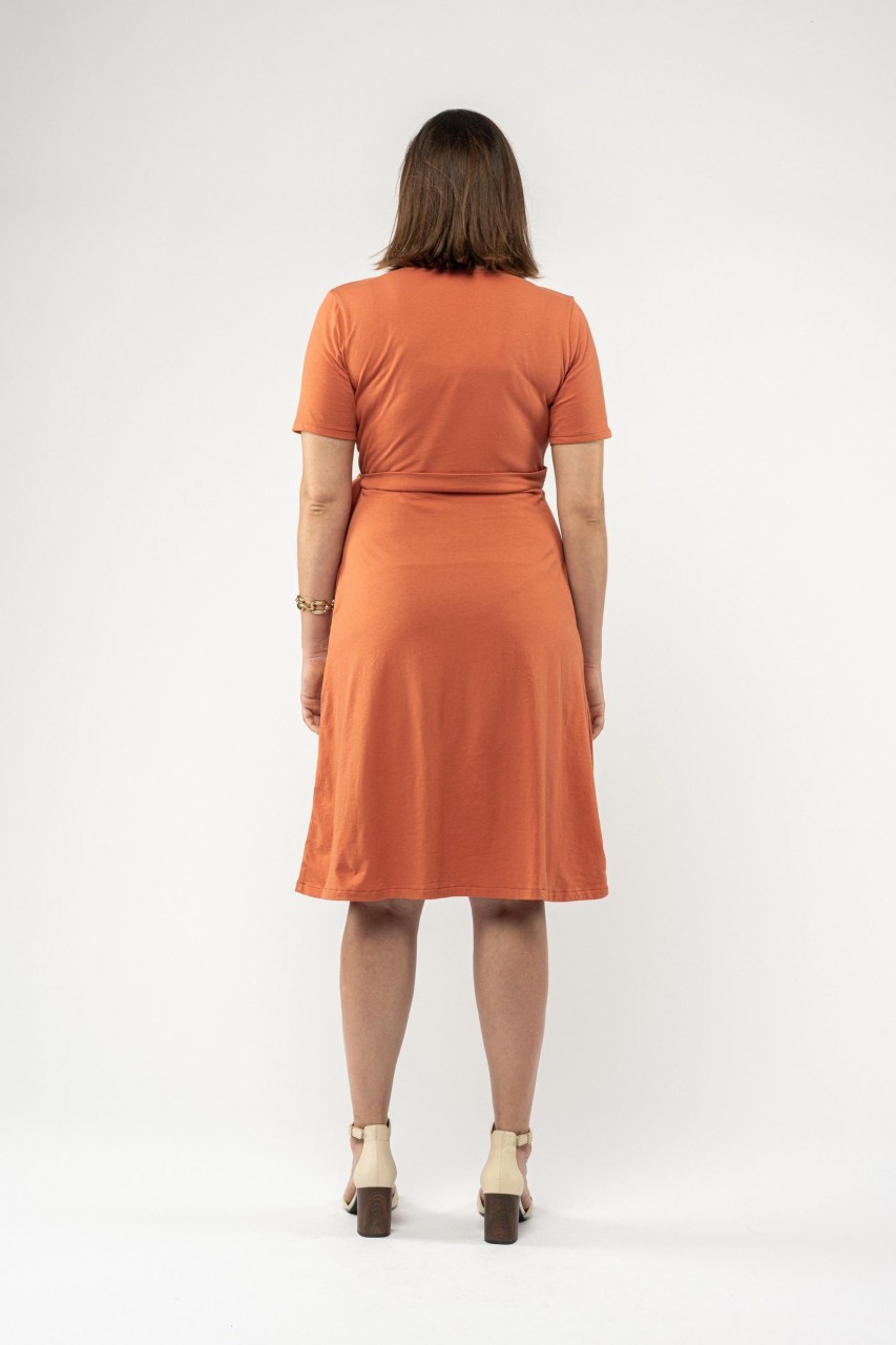 MELA Mohana Damen Jersey Kleid Terracotta Orange