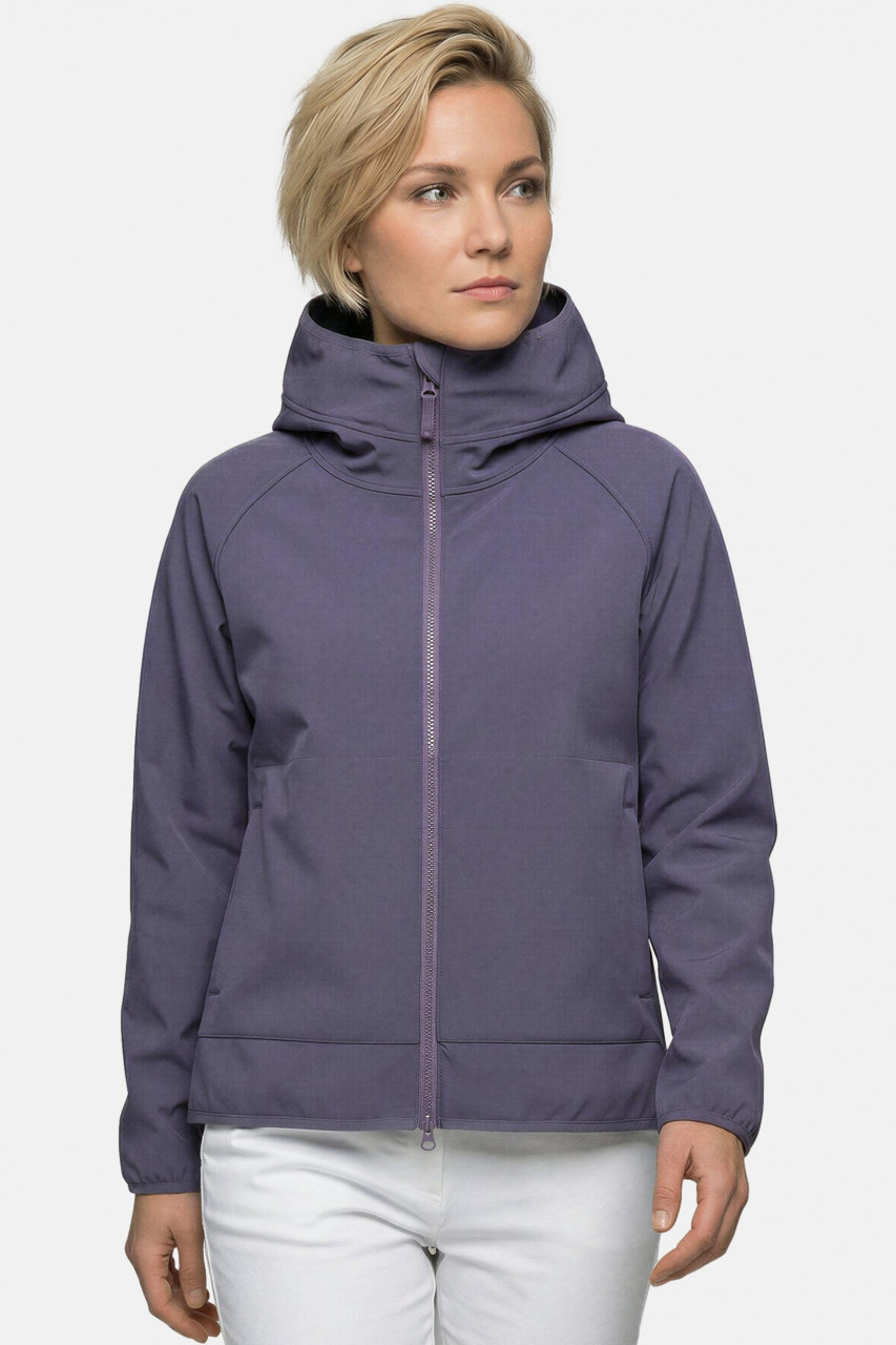 Derbe Softshelljacke Kurz Peutby Damen Lila Grau