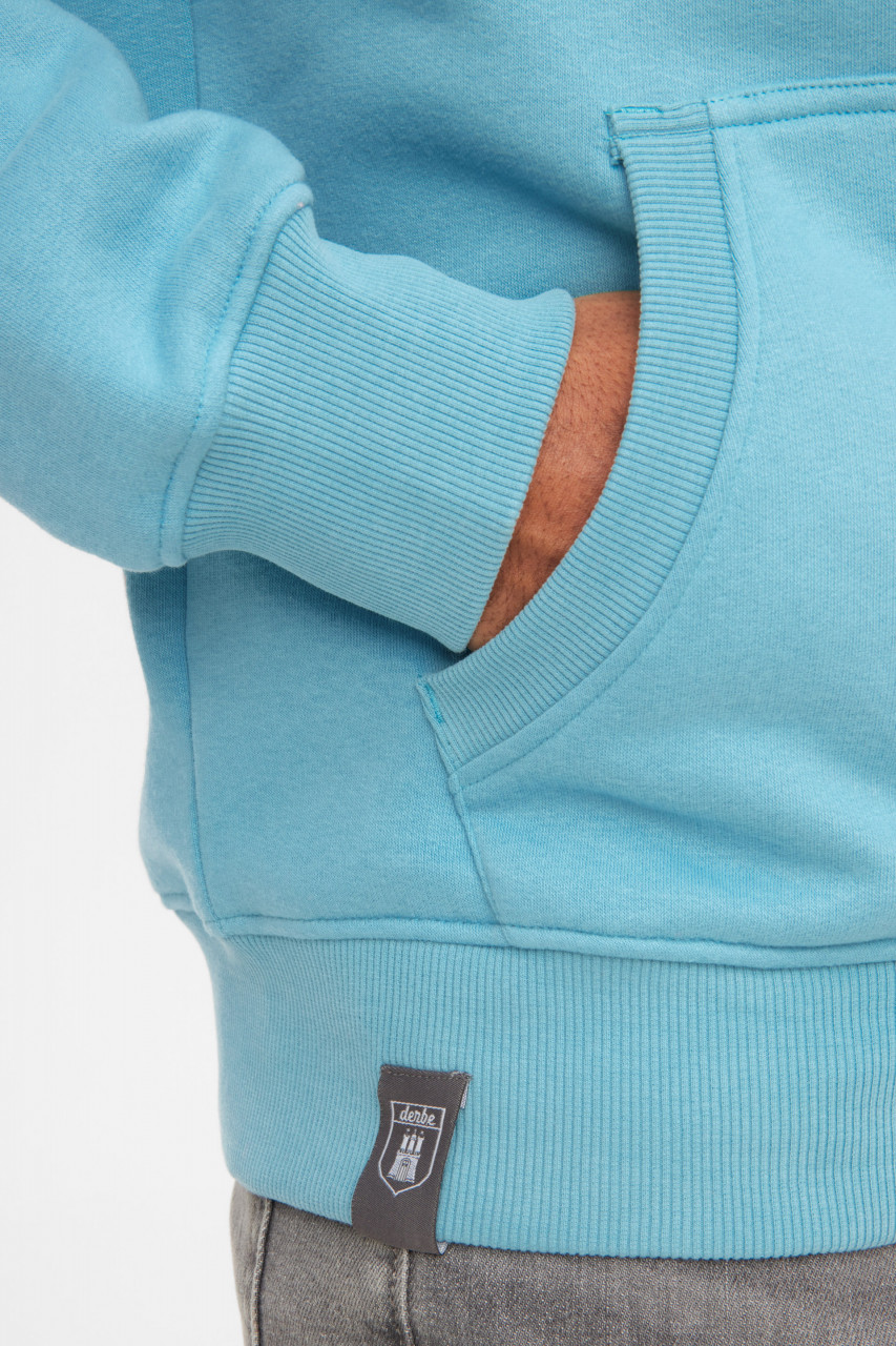 Derbe Hoodie Sturmmöwe Mono Herren Türkis Hellblau Kapuzenpullover GOTS