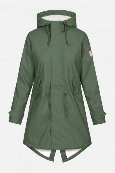 Derbe Friese Tidaholm Damen Regenjacke Oliv Gefüttert