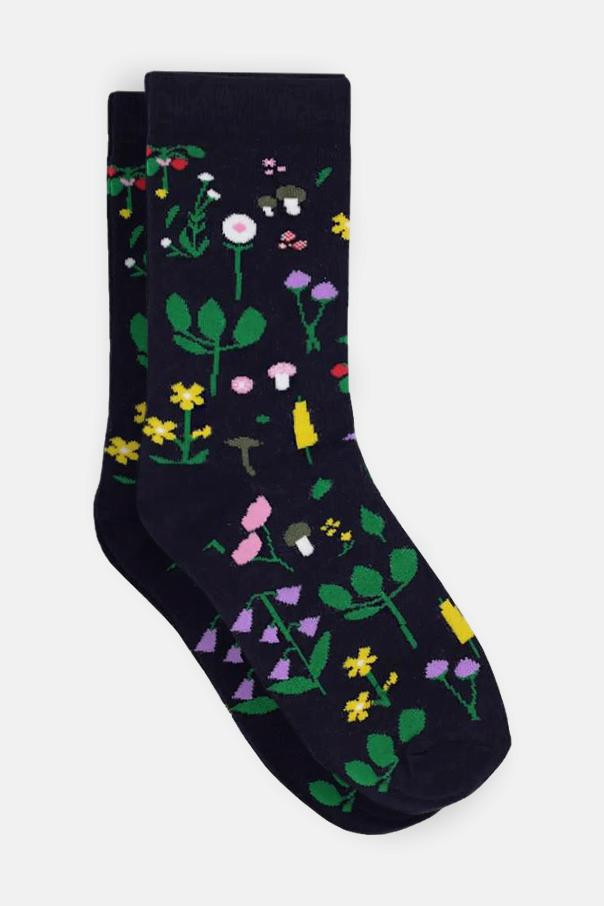 Danefae Socken Danedanmark Damen Blau Blumen