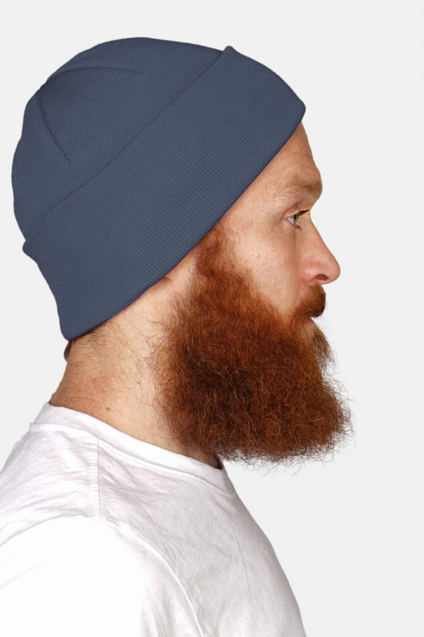 Strickmütze 100% Baumwolle Hanseheld - Jeans Blau