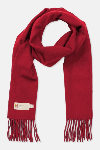 John Hanly Schal Irish Lambswool Rot Fransen